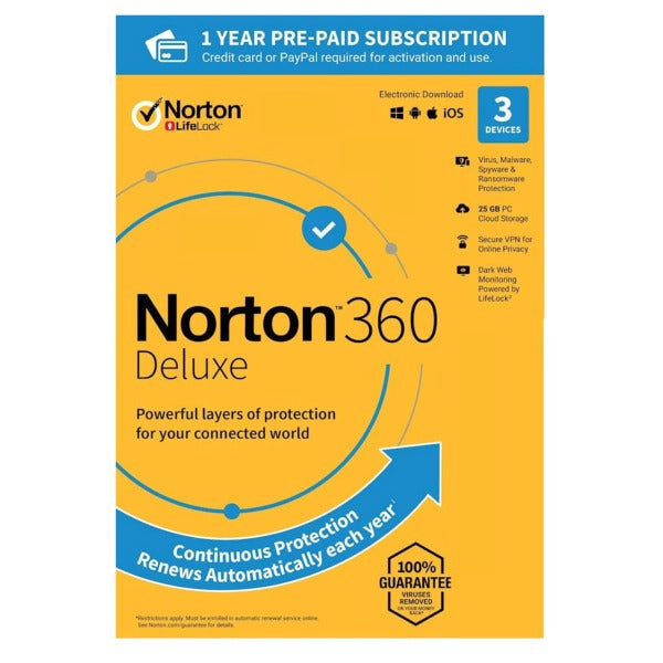 Norton 360 Deluxe 3 Device / 1 Year US&Canada