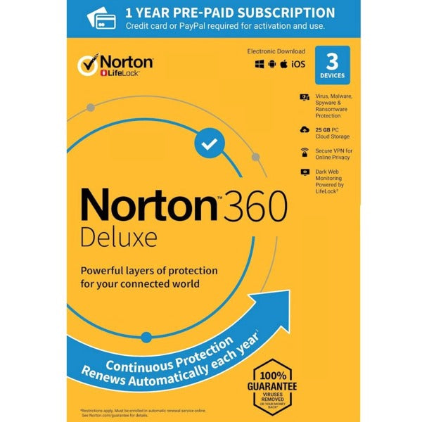 Norton Security Deluxe 3 Device / 1 Year EU Region Only
